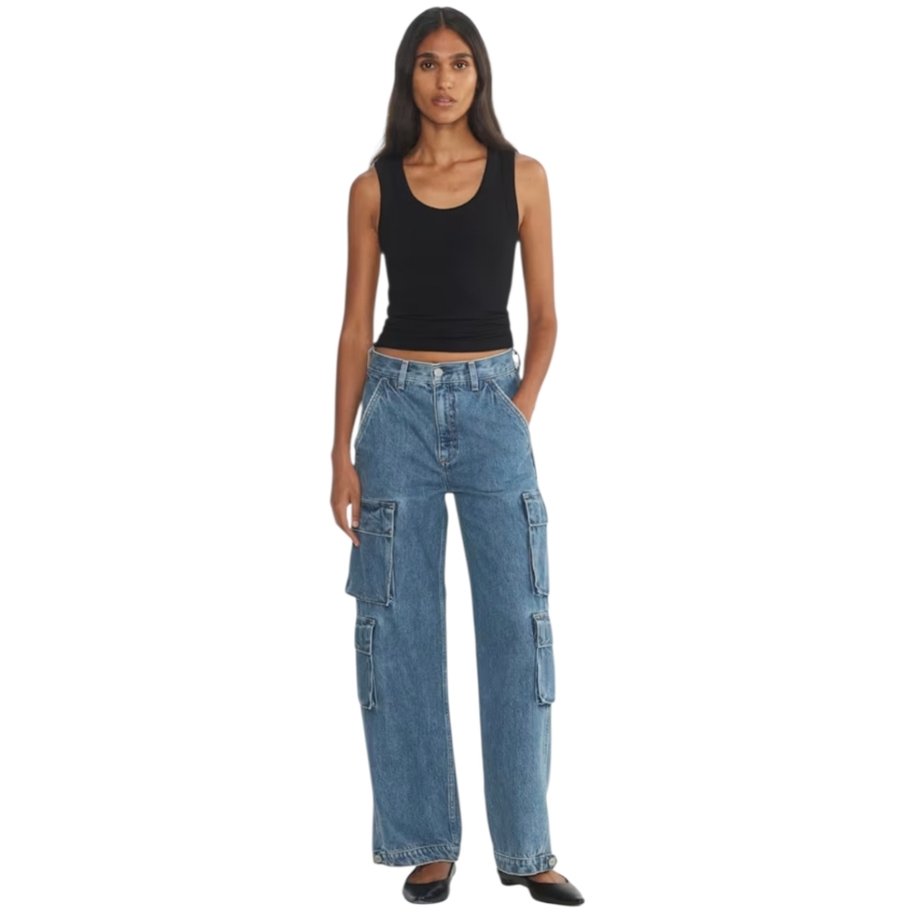 Denim Forum Aritzia The 90's Millie Loose Hi-Rise Cargo Jean Size 25